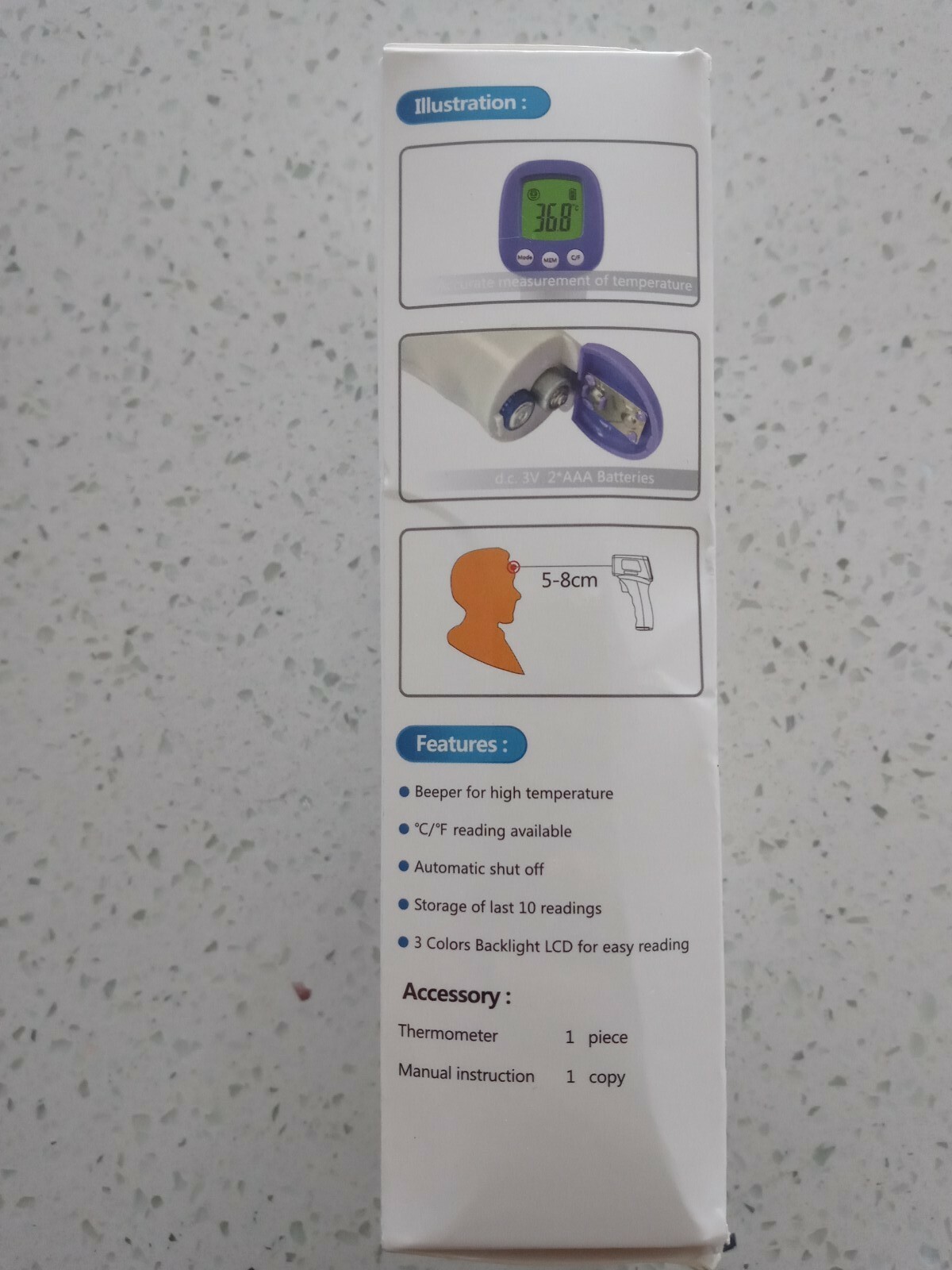 SIMZO Non-Contact Forehead Thermometer...C Reading LCD Display.New