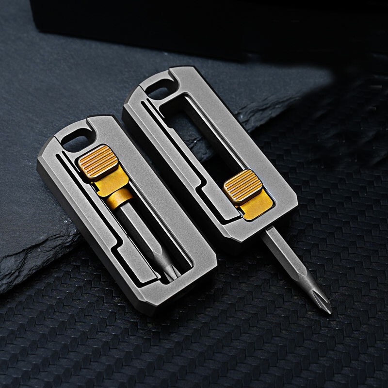 EDC Titanium Alloy Screwdriver Holder Storage Box Dismantling Portable Tools