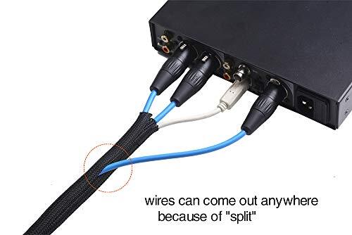 1/2 Inch Split Cable Sleeves Wire Loom Tubing Pet Cable Wrap Protector, 25ft