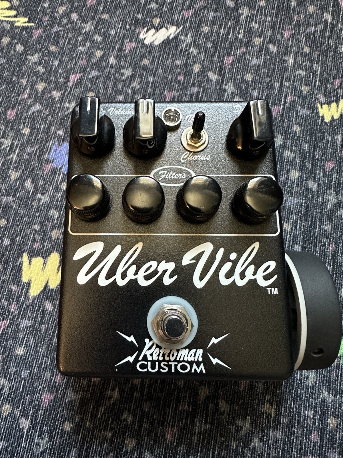 Retroman Uber Vibe Uni-vibe Guitar Pedal Custom Black