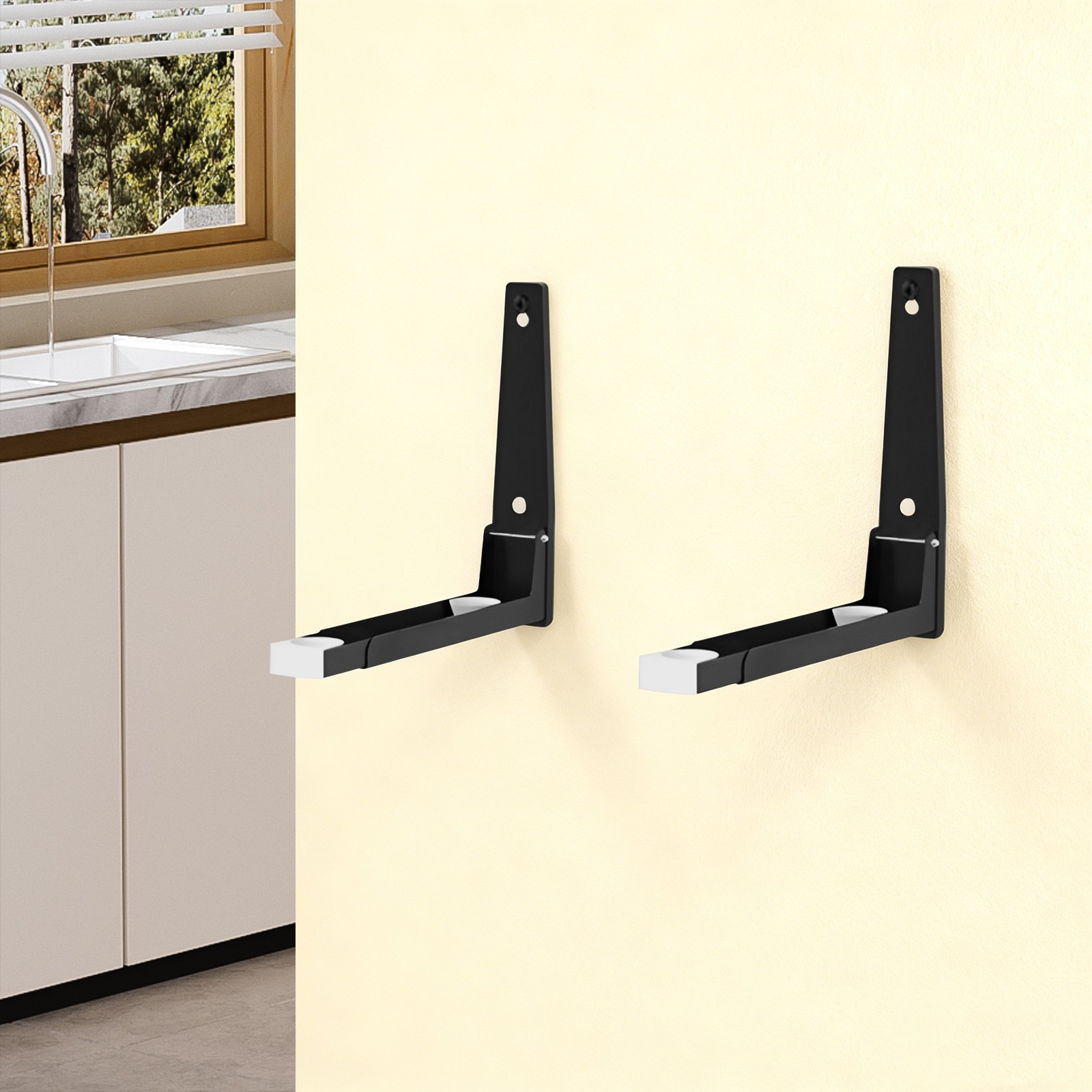 Microwave Oven Wall Mount Rack, Heavy Duty Stainless Steel Microwave Rack