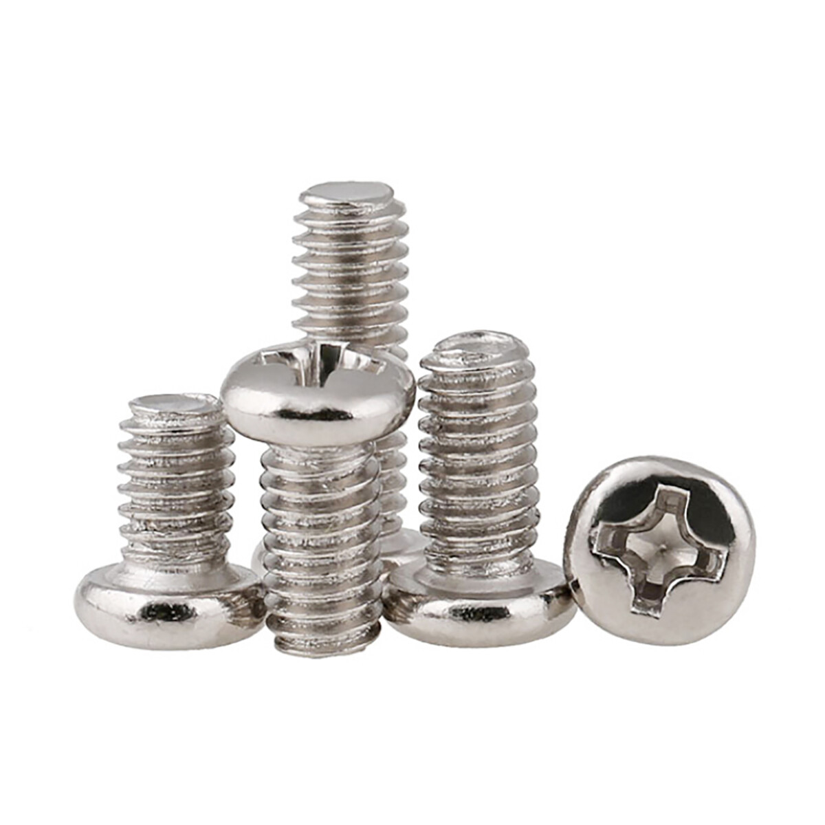Ni-Plated Steel Phillips Round Pan Head Machine Screw M1.4 M1.7 M2 M2.5 M3 M4 M5