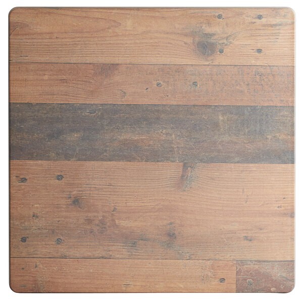 28'' Square All-Weather Restaurant Table Top with Textured Farmhous Laminate Top