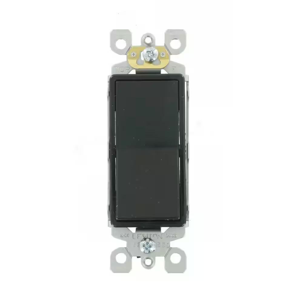 Decora 15 Amp Single-Pole AC Quiet Switch, Black 5601-2ES