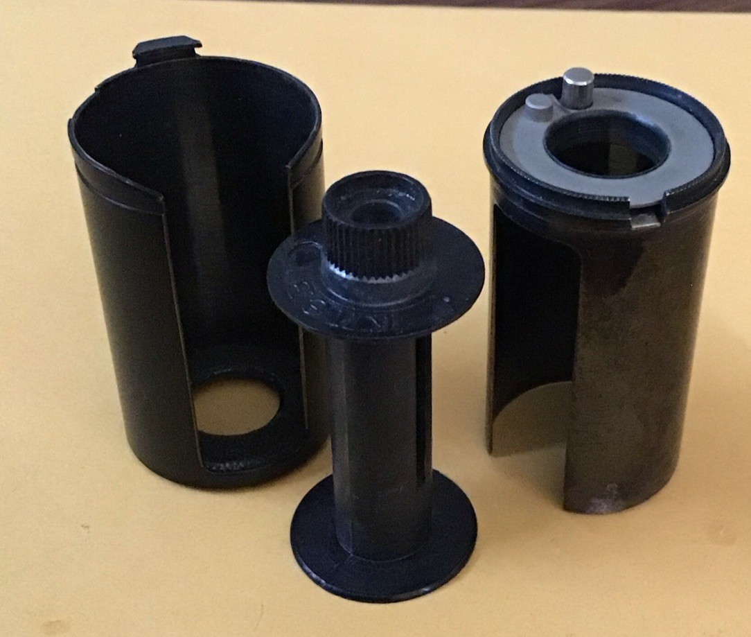 Vintage Metal 35 mm Reloadable Film Cassette, Maybe For Kiev