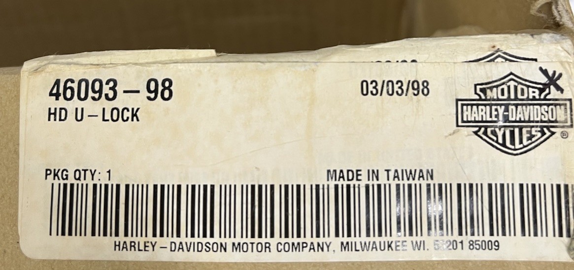 Harley Davidson Black U-Lock Kryptonite 46093-98