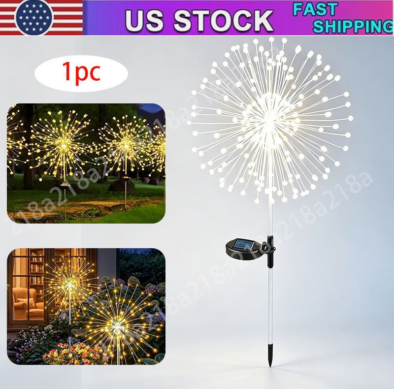 1PC 150 LED Solar Firework Lights Outdoor Garden Decor Waterproof Path Lawn Lamp