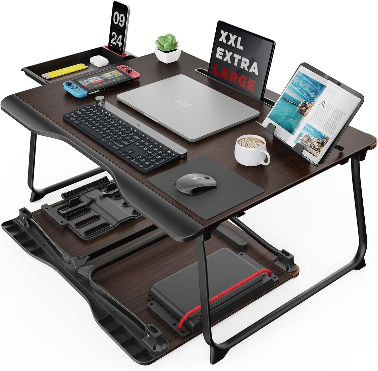 Laptop Desk for Bed,  Xx-Large Foldable Bed Tray Table for Eating Breakfast, Wri