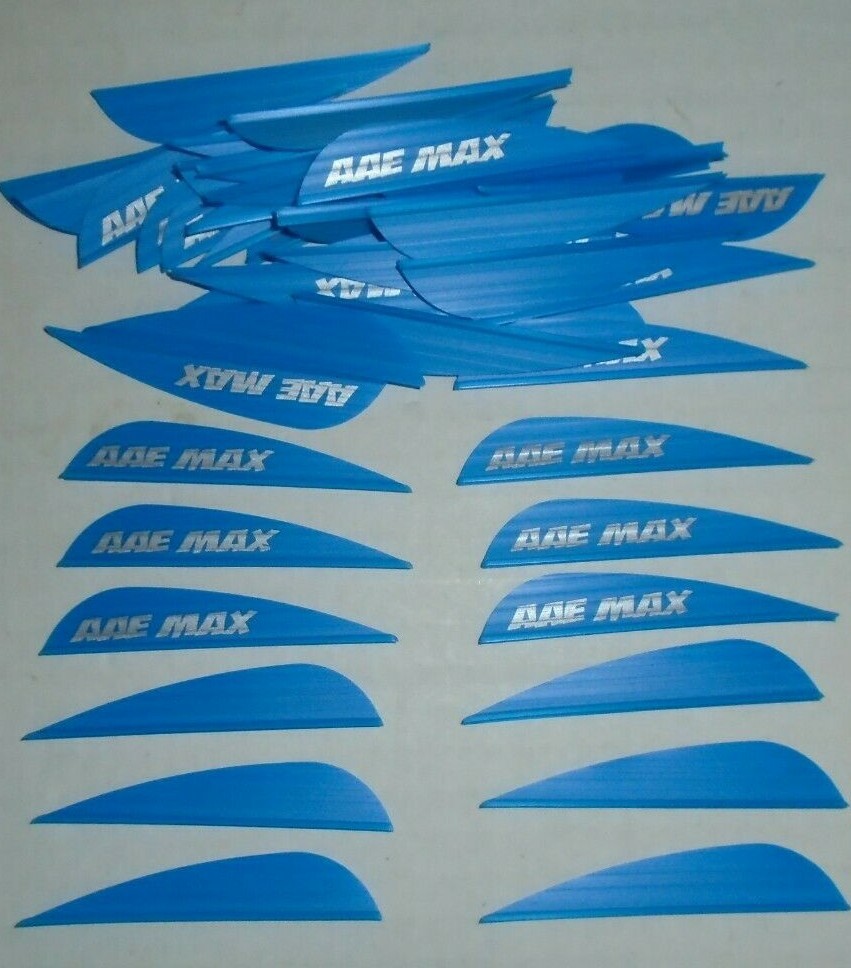 36- AAE Max Stealth 2.7" BLUE Vanes arizona archery equipment arrow fletching