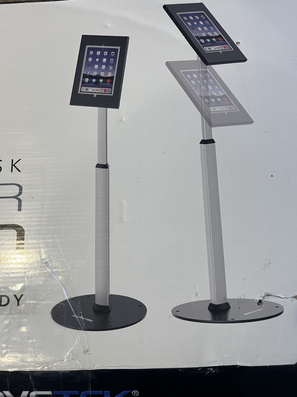 AboveTEK Anti Theft iPad Floor Stand, Robust Security Kiosk POS Tablet Stand