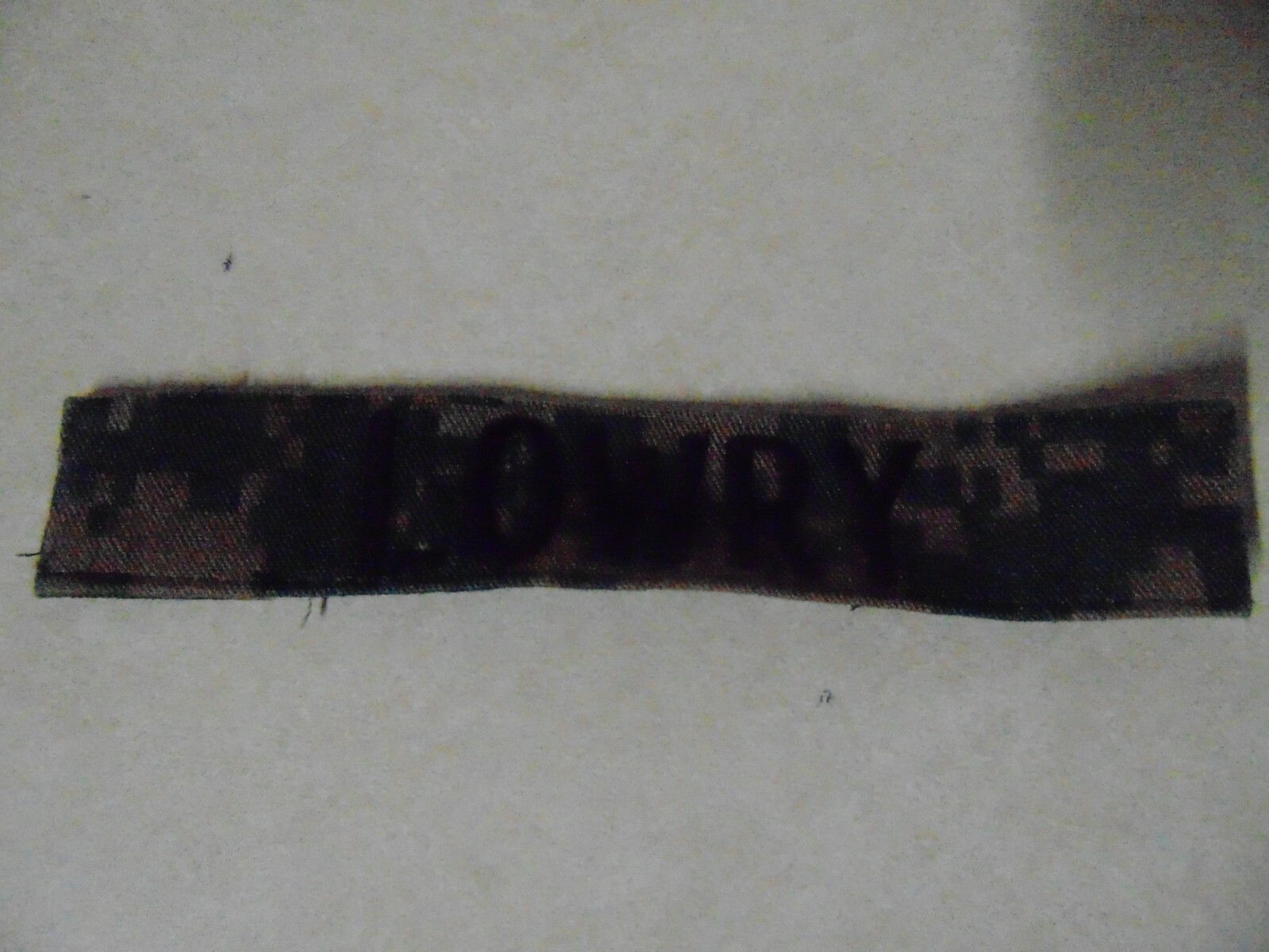 MILITARY PATCH US MARINE CORPS NAME TAPE TAG SEW ON MARPAT COMBAT USED LOWRY