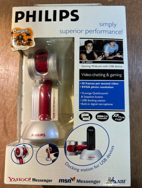 Philips Web Cam Camera Video Chatting Gaming SPC600NC