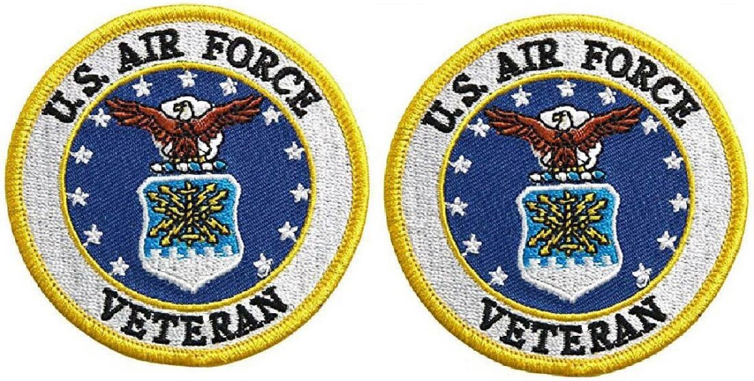 US Air Force Veteran Embroidered Military Patch ||2PC IRON ON OR SEW ON  3"x3"
