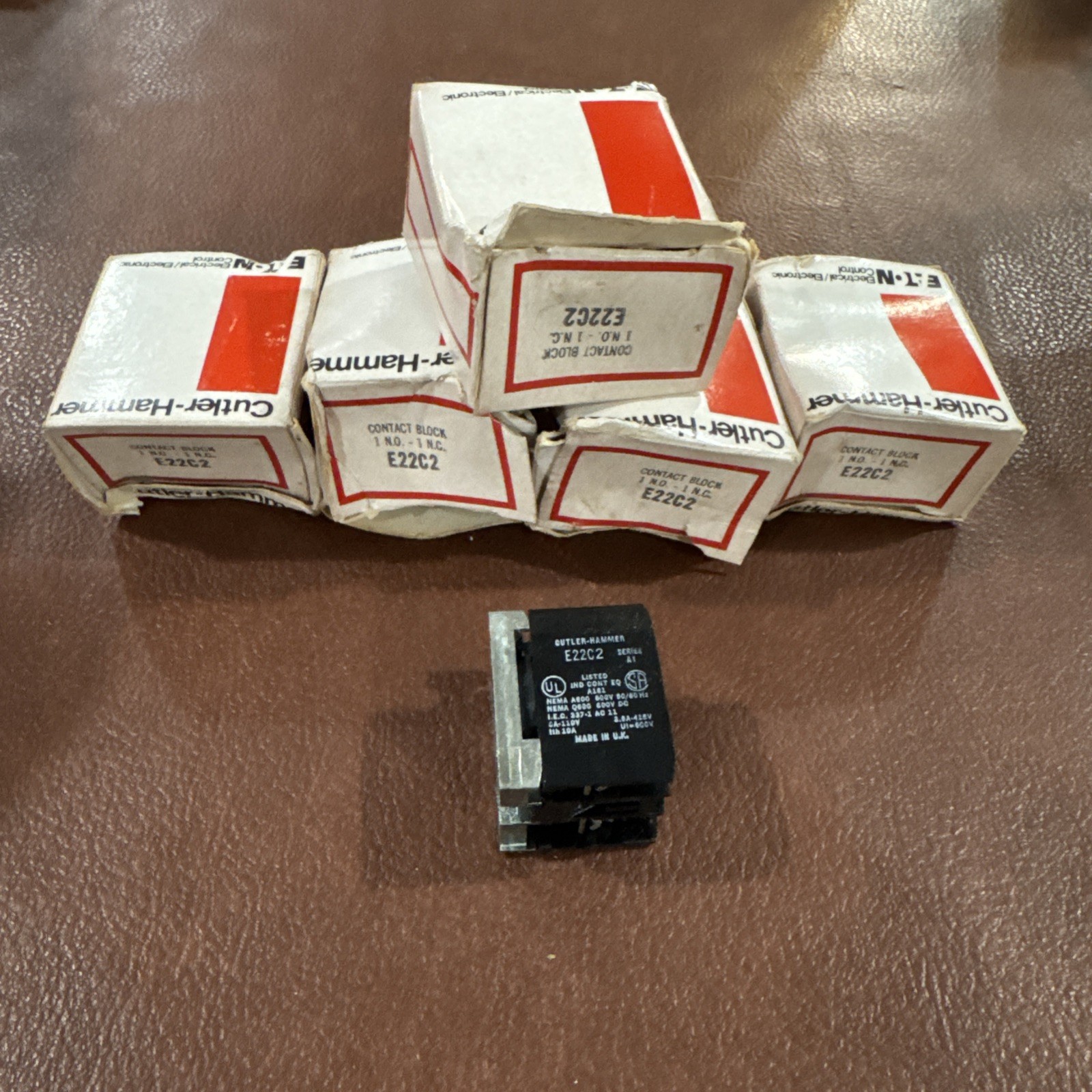 Lot of 5 EATON CUTLER-HAMMER E22C2 SER A1 CONTACT BLOCK BRAND NEW