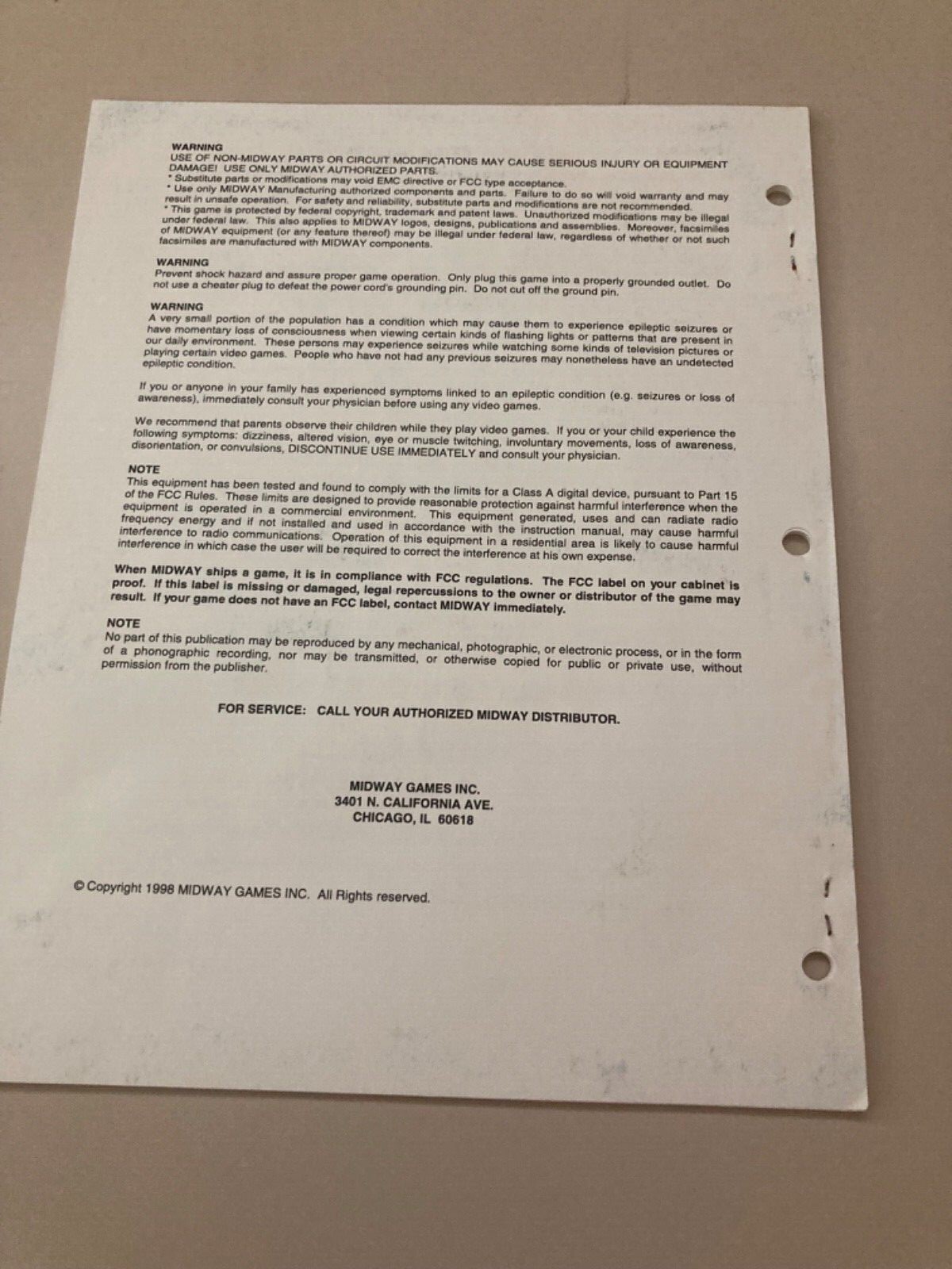 Cruis'n World Arcade Game Manual