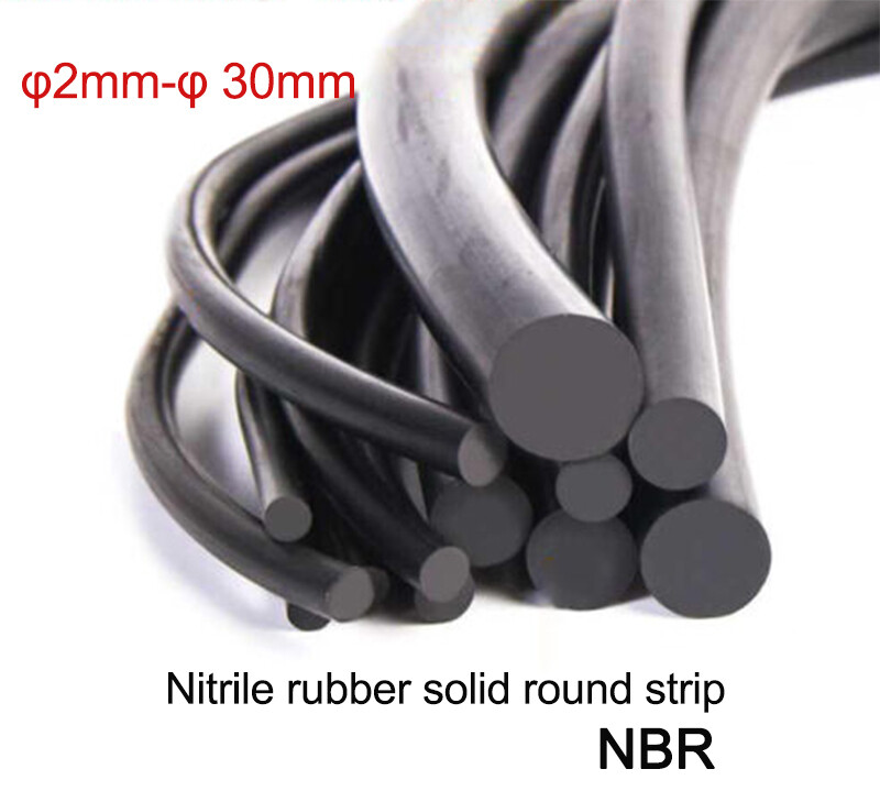 Smooth Solid Nitrile Rubber Cord Round Strip Oil Resistant NBR φ2-30mm Black