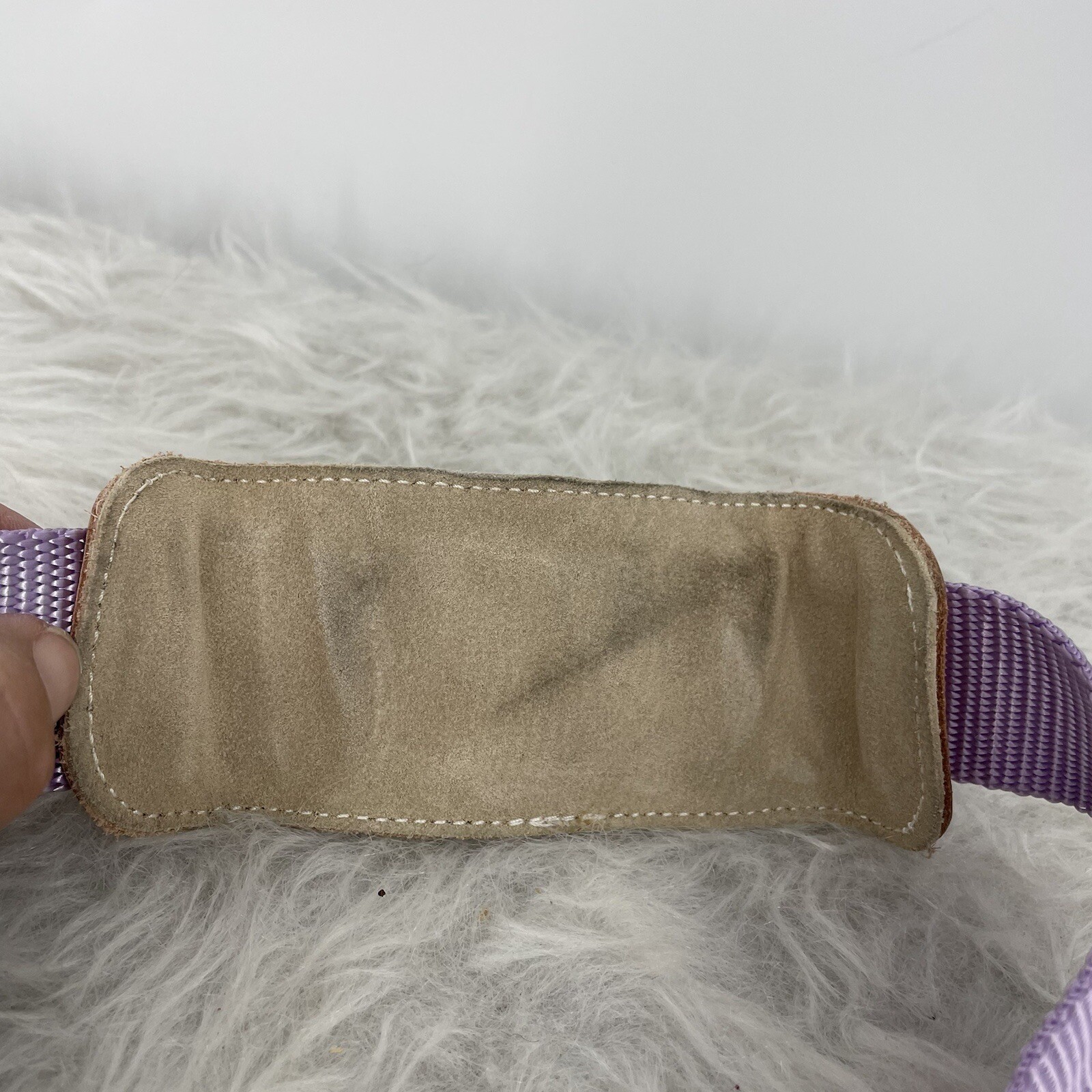 Jon Hart Purple Nylon, Tan Leather Replacement Shoulder Strap Silver Hardware