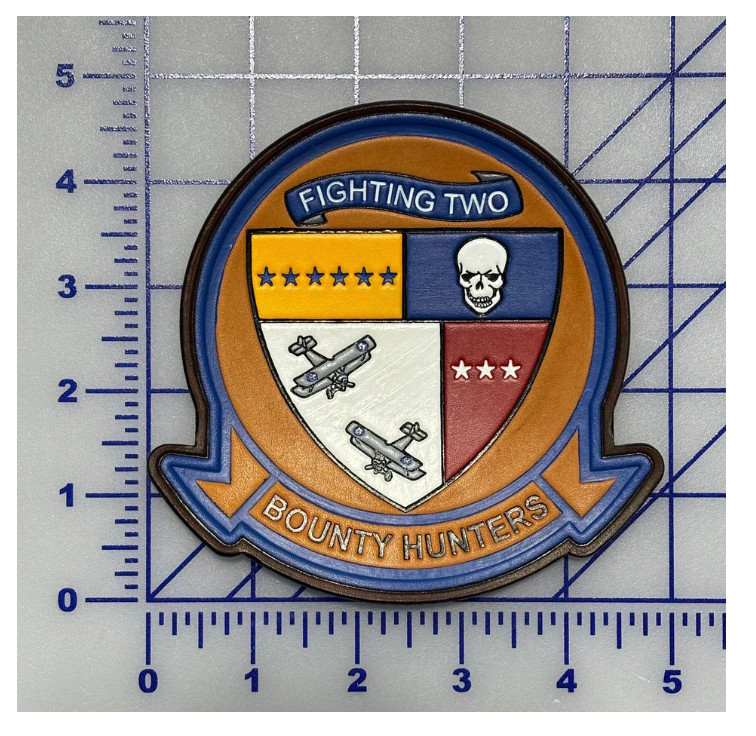 NAVY VFA-2 BOUNTY HUNTERS TAN COLOR LEATHER PATCH