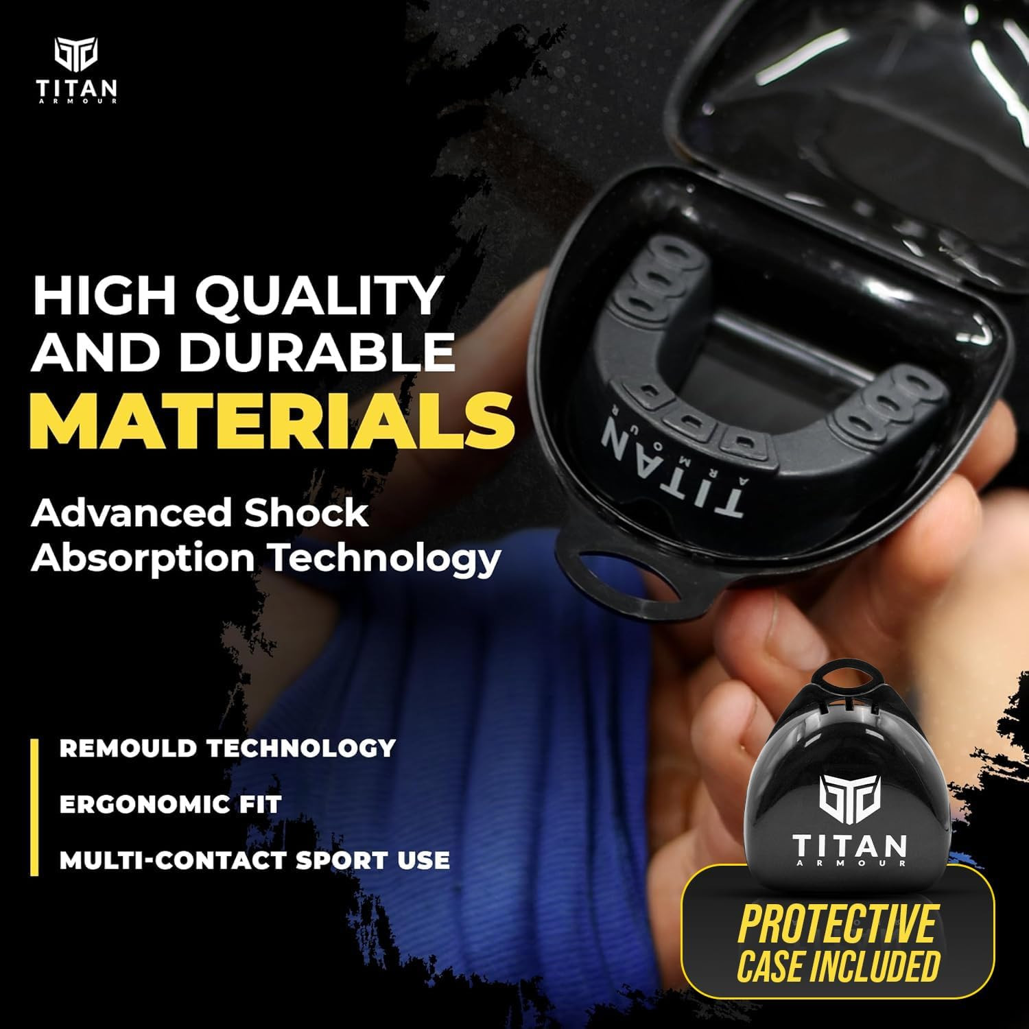 Titan Armour® Mouth Guard Boxing | Premium Dual-Layer | Case Included | Adult &