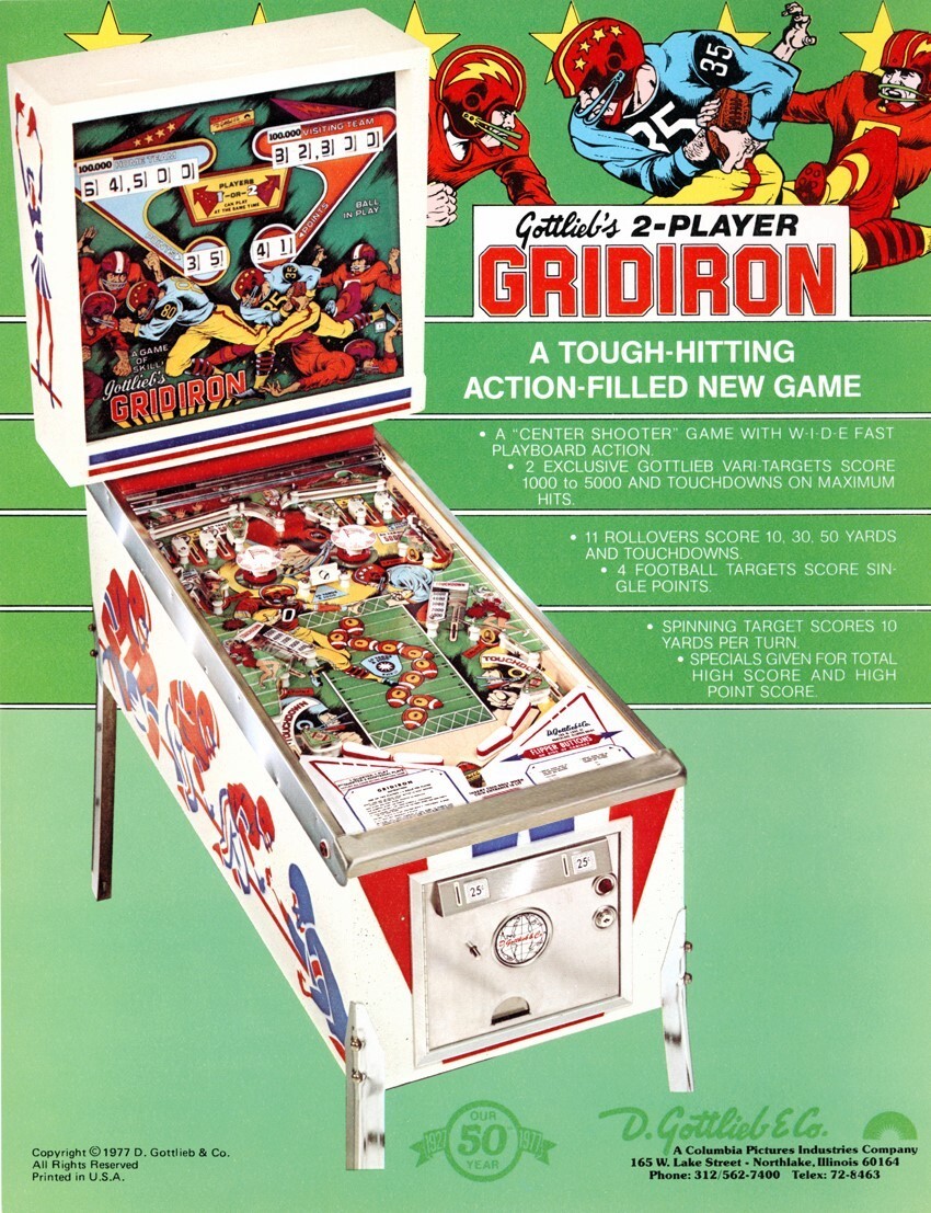 1977 Gottlieb Gridiron Pinball Machine Rubber Ring Kit