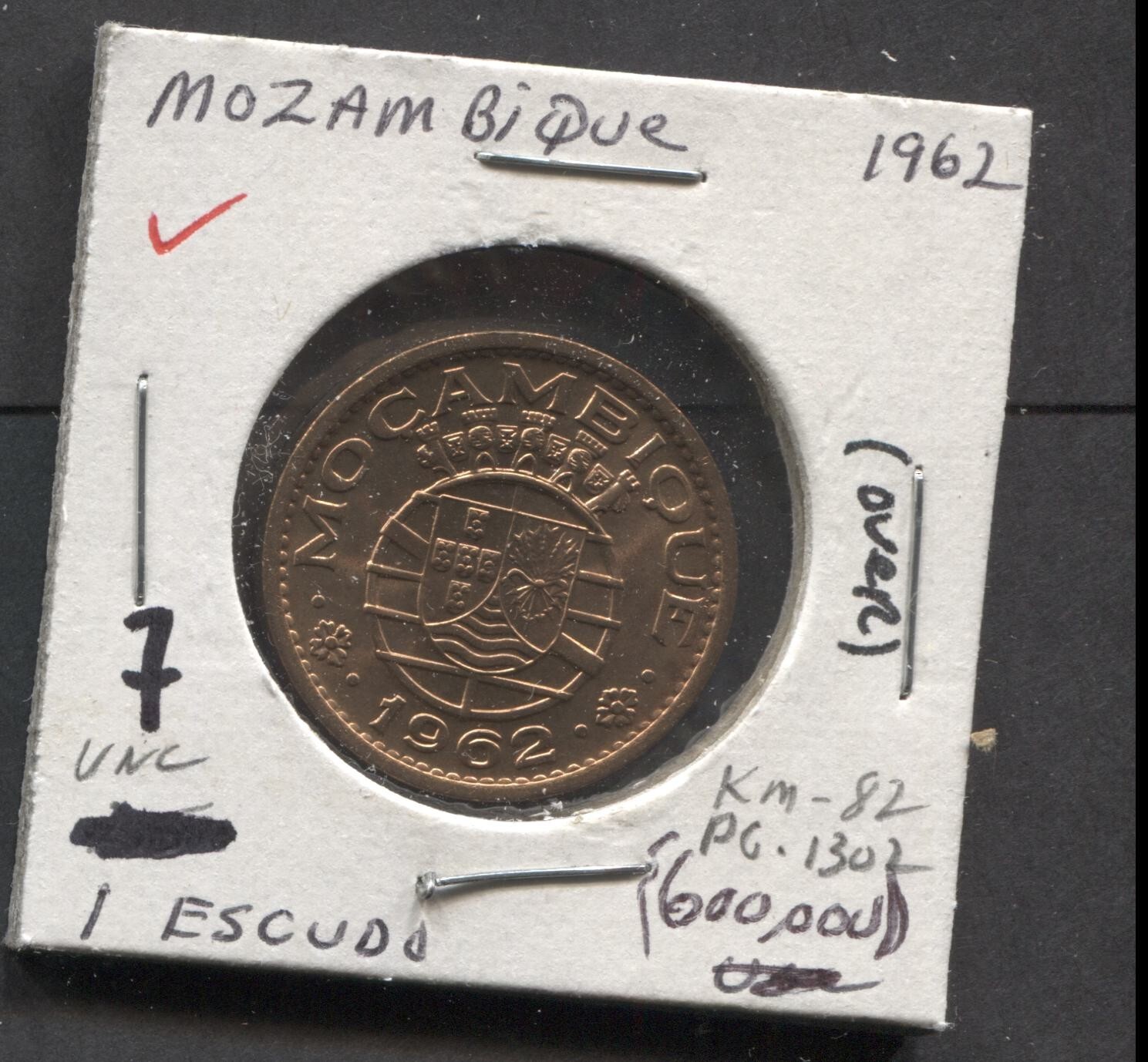 1962-MozamBigque- UNC-1 Escudo