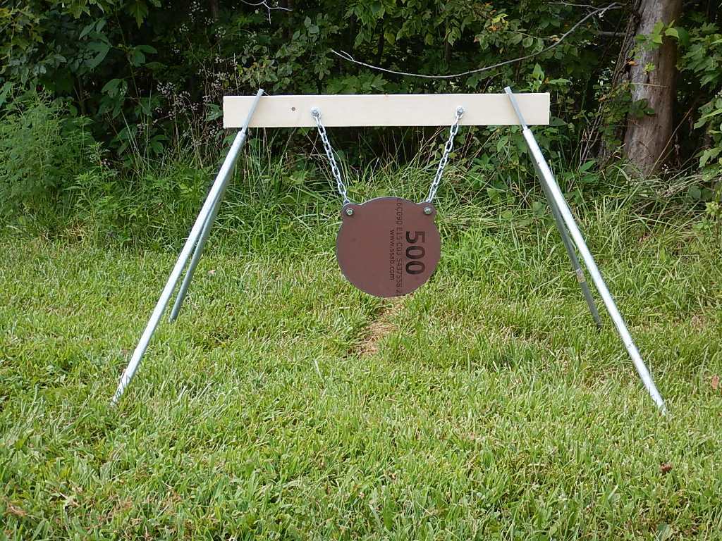 Steel Target 8 Inch Diameter x 3/8 inch thick AR500 Gong with Stand