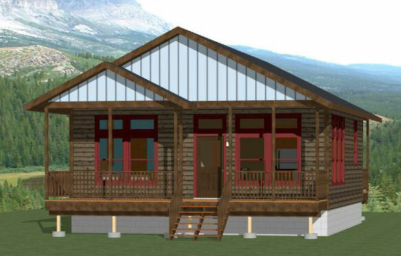 28x30 House -- 1 Bedroom 1 Bath -- PDF Floor Plan -- 840 sq ft -- Model 1
