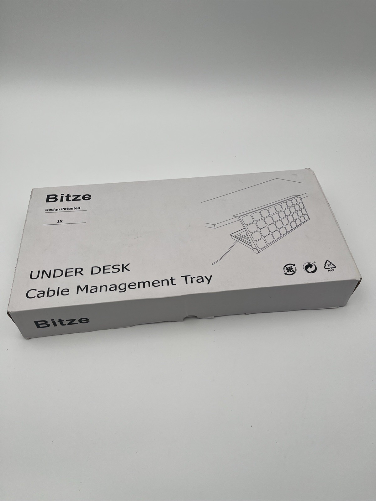 BITZE Under Desk Cable Management Tray for Office and Home