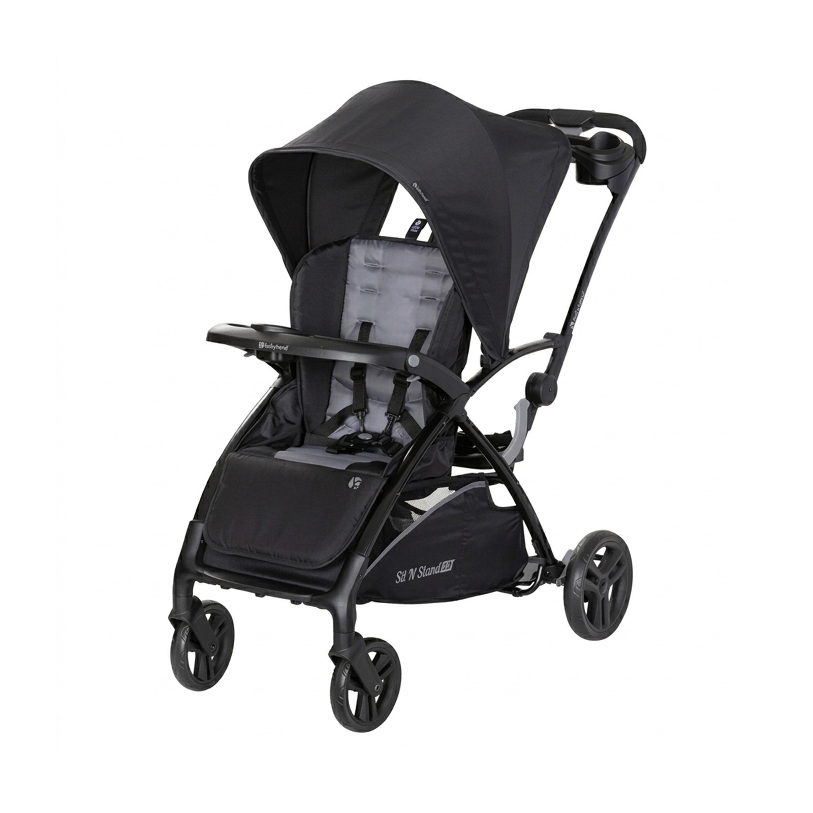 Baby Trend Sit N' Stand 2.0, 5-in-1 Stroller with Canopy and Basket, Simple Grey