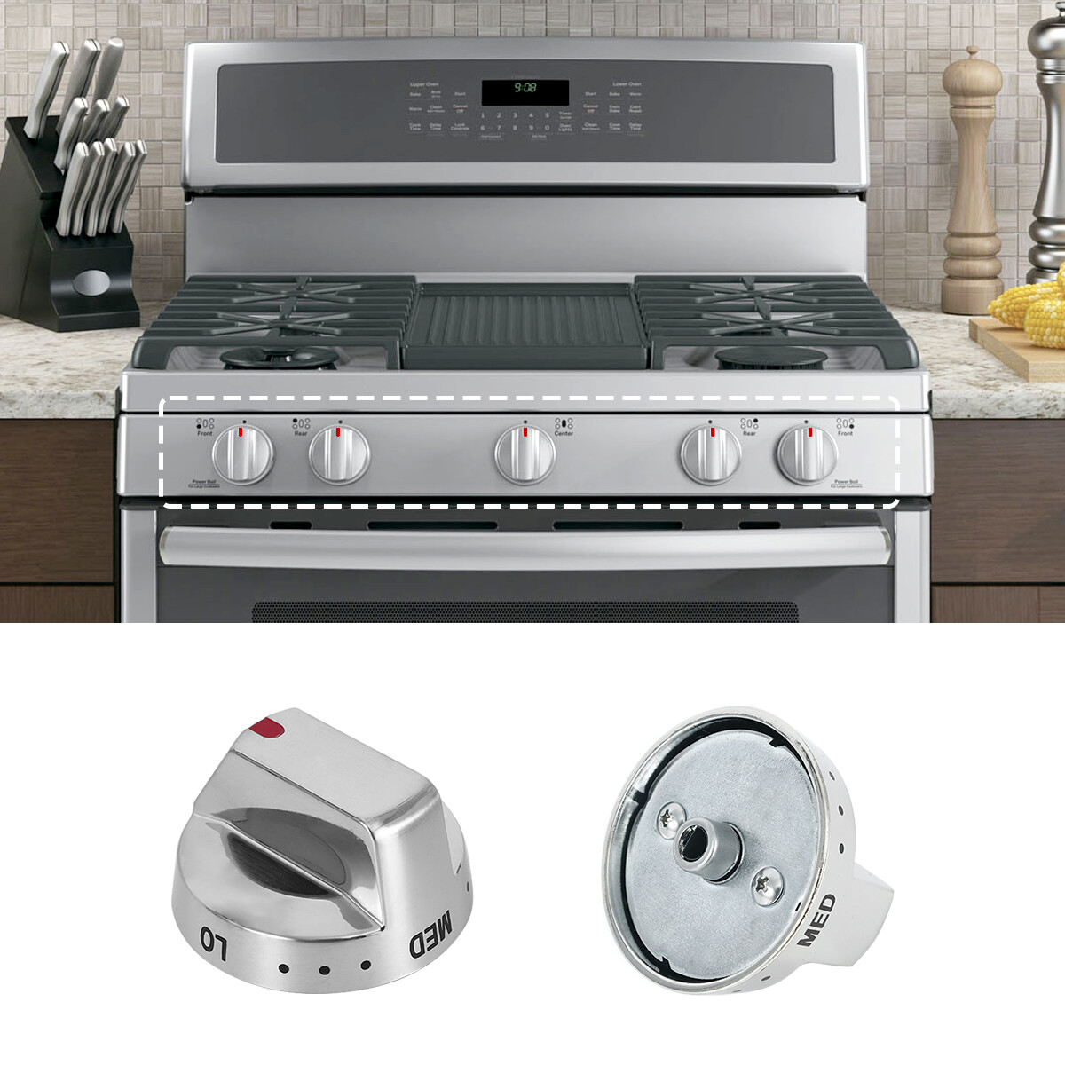 Range Burner Control Knob Compatible with SAMSUNG Range DG64-00473A