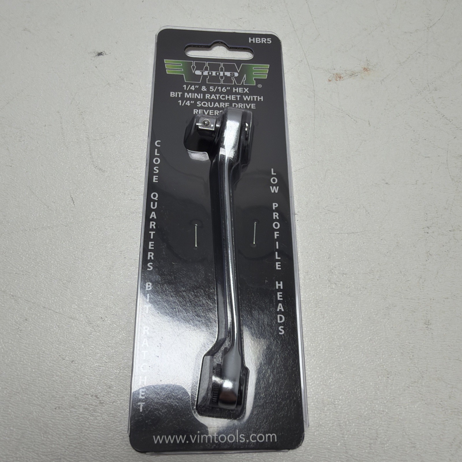 VIM Tools HBR5 1/4" and 5/16" Hex Micro Bit Ratchet with 1/4" Square Drive