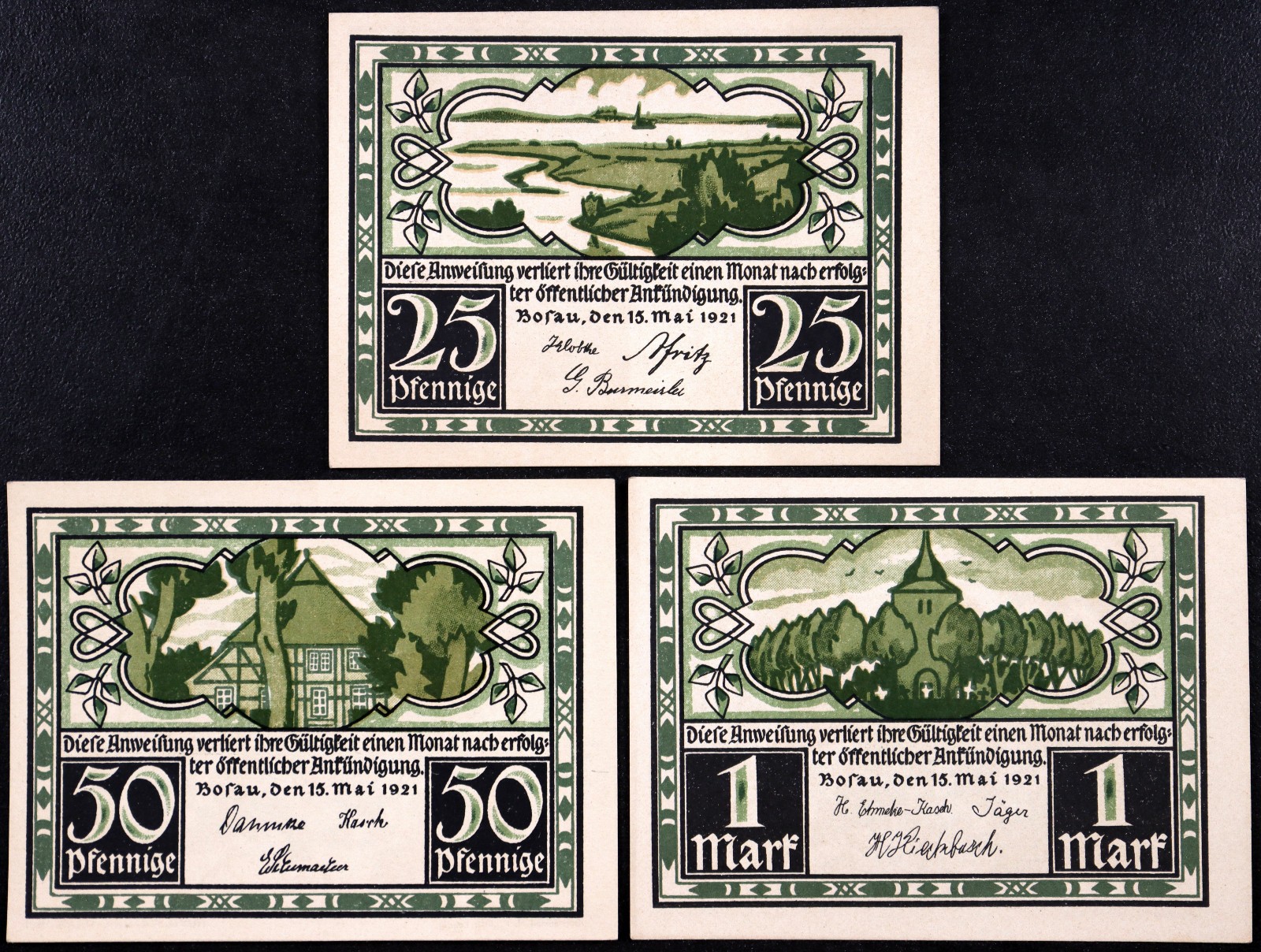 BOSAU 1921 "Church" Complete Series German Notgeld