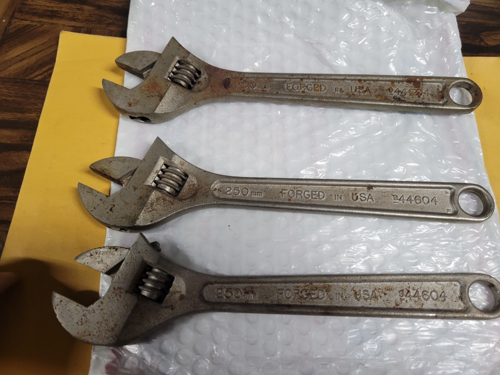 3 EA - 10 INCH CRAFTSMAN ADJUSTABLE WRENCHS 944604 NICE