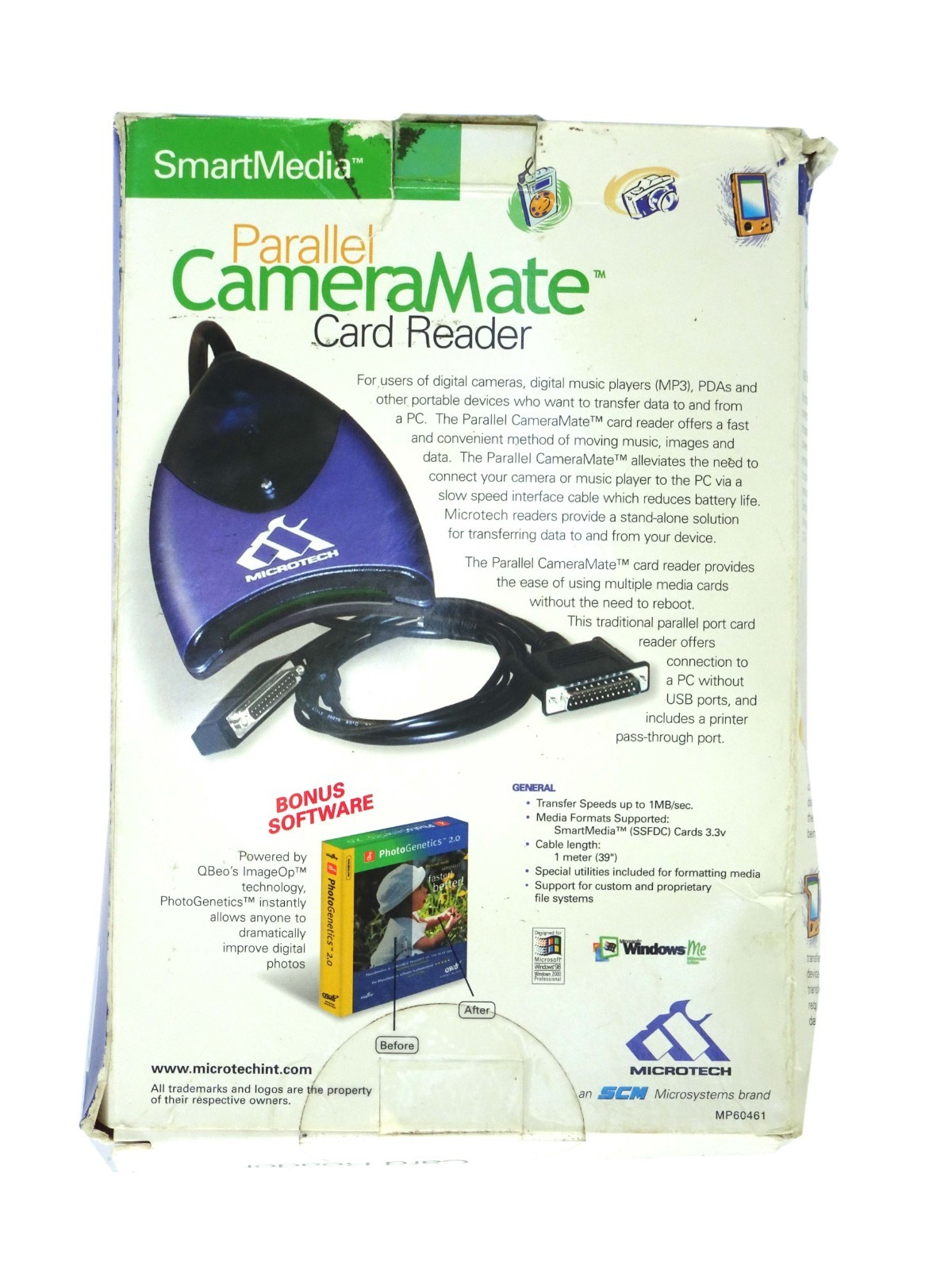 SmartMedia MicroTech Parallel CameraMate Card Reader New in Box for Computer