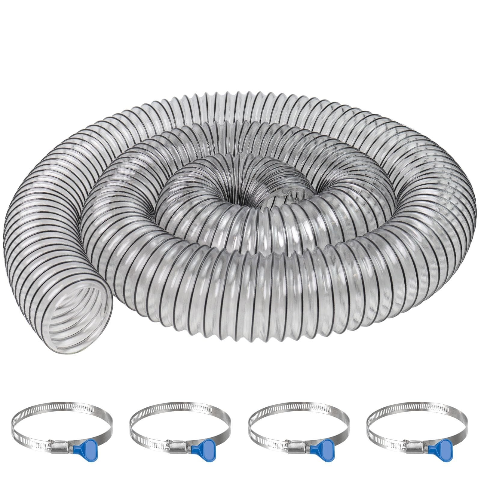 PVC Dust Collection Hose 3" x 10', 3 Inch Dust Collector Hose for Shop Vacuum...