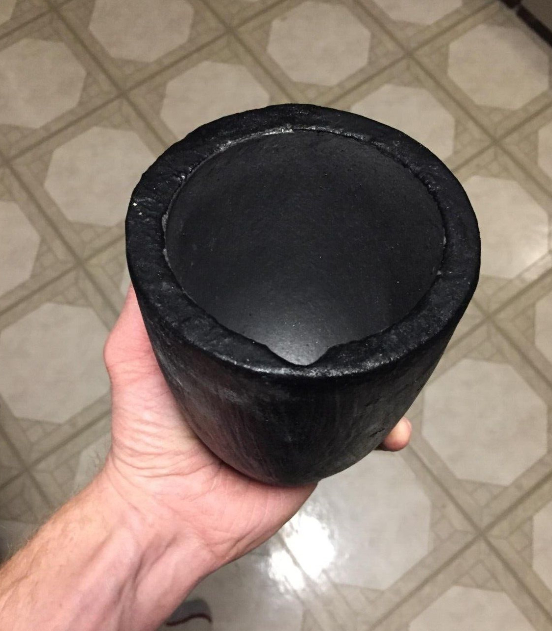 #1-2Kg Clay Graphite Crucibles Black Foundry Cup Furnace Torch Melting Casting