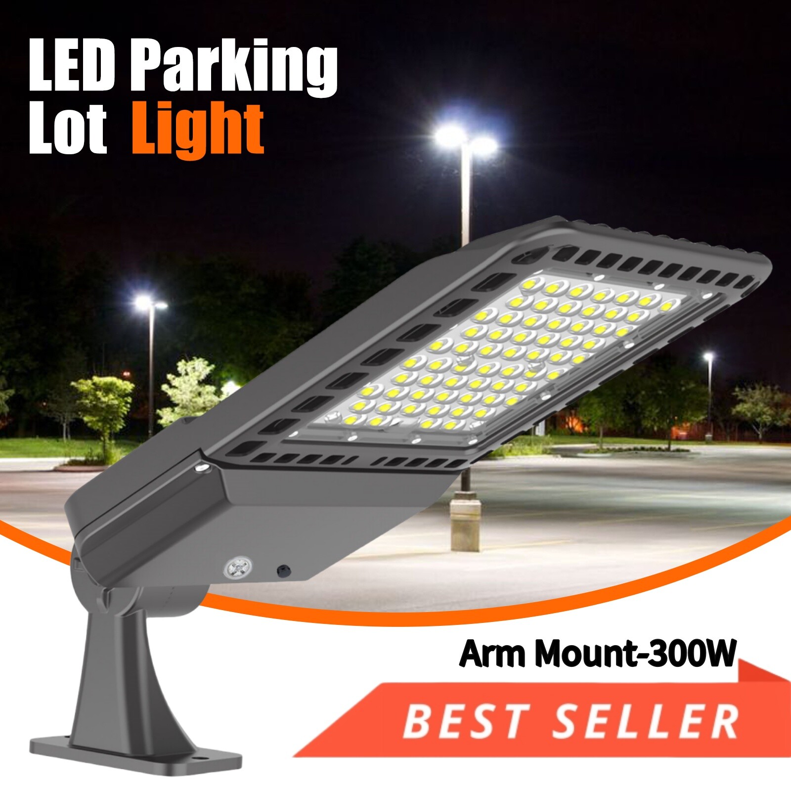 300W LED Shoebox Light Dusk To Dawn Outdoor Commercial Parking Lot Area Lighting