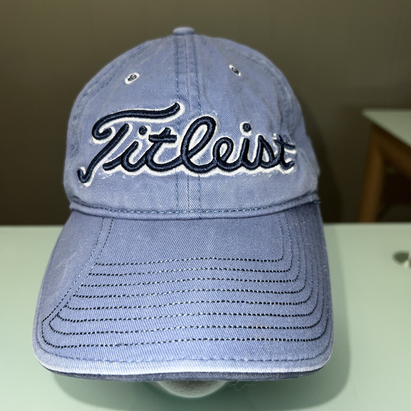 Titleist New Era Hat Blue Golf Embroidery Logo Adjustable Strapback Spellout