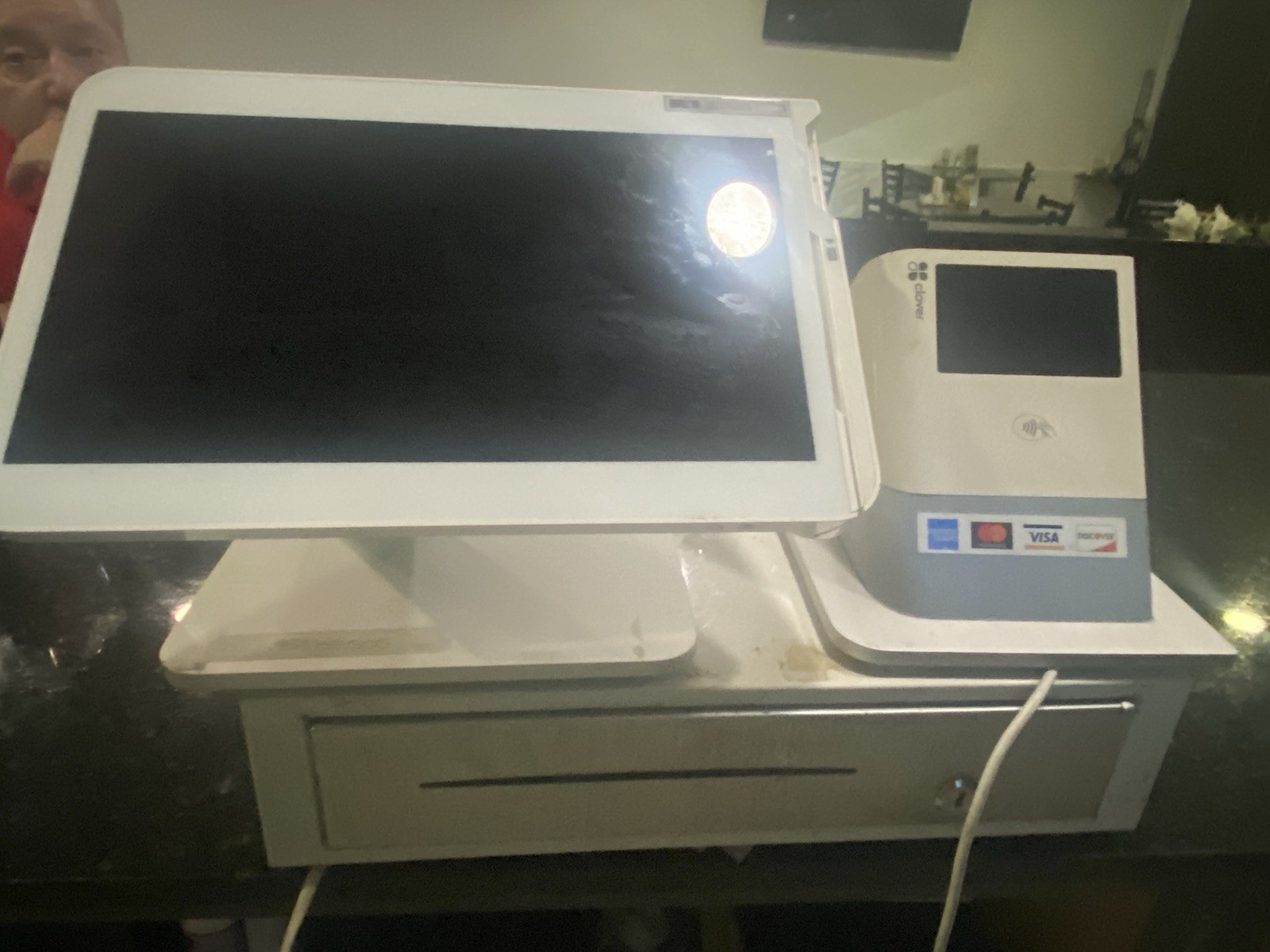 Clover Touchscreen POS Terminal System with Display and Cash Drawer