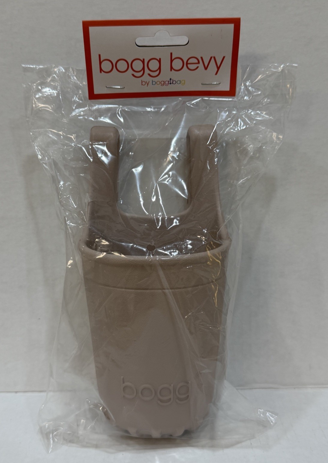 BOGG BEVY Bogg Bag Cup Holder Organizer Rubber Waterproof w/ Hook - Beige - NEW!