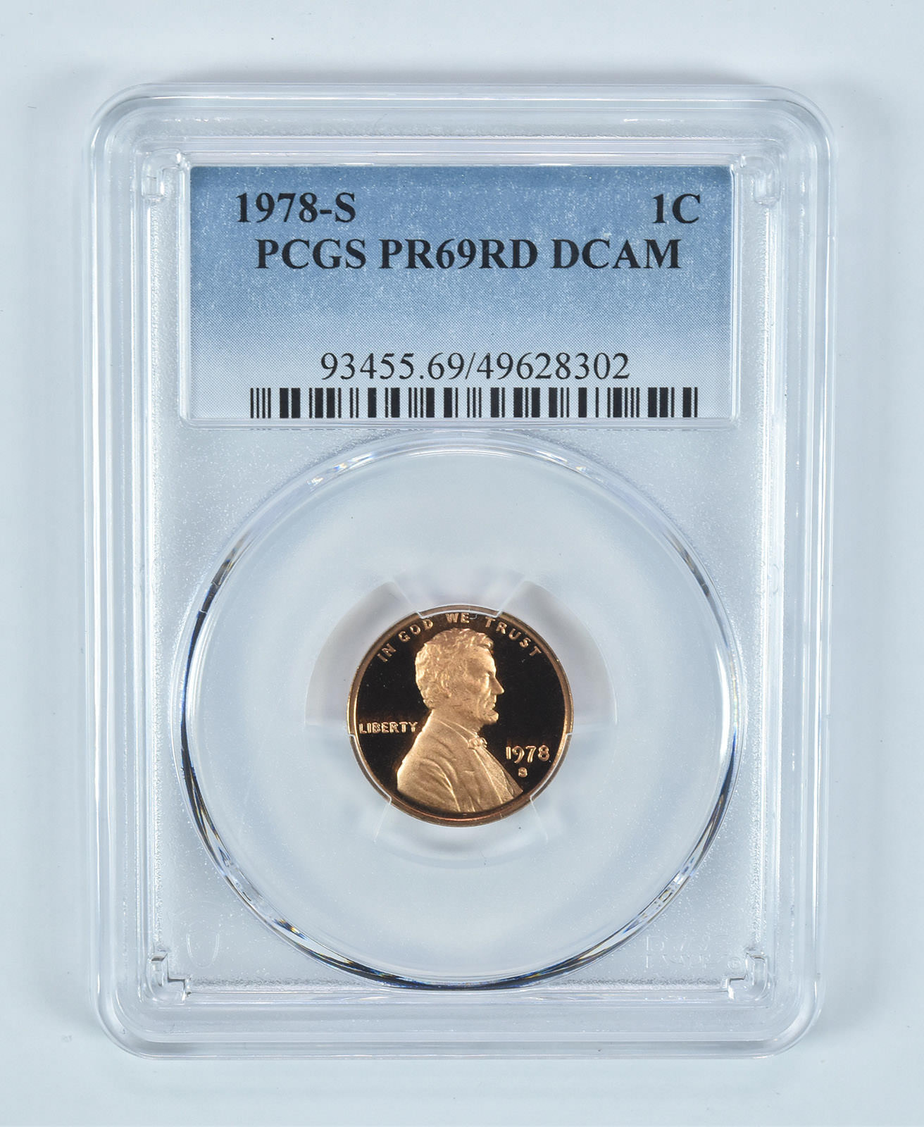 1978-S Lincoln Memorial Cent PR69 RD DCAM PCGS Blue Label