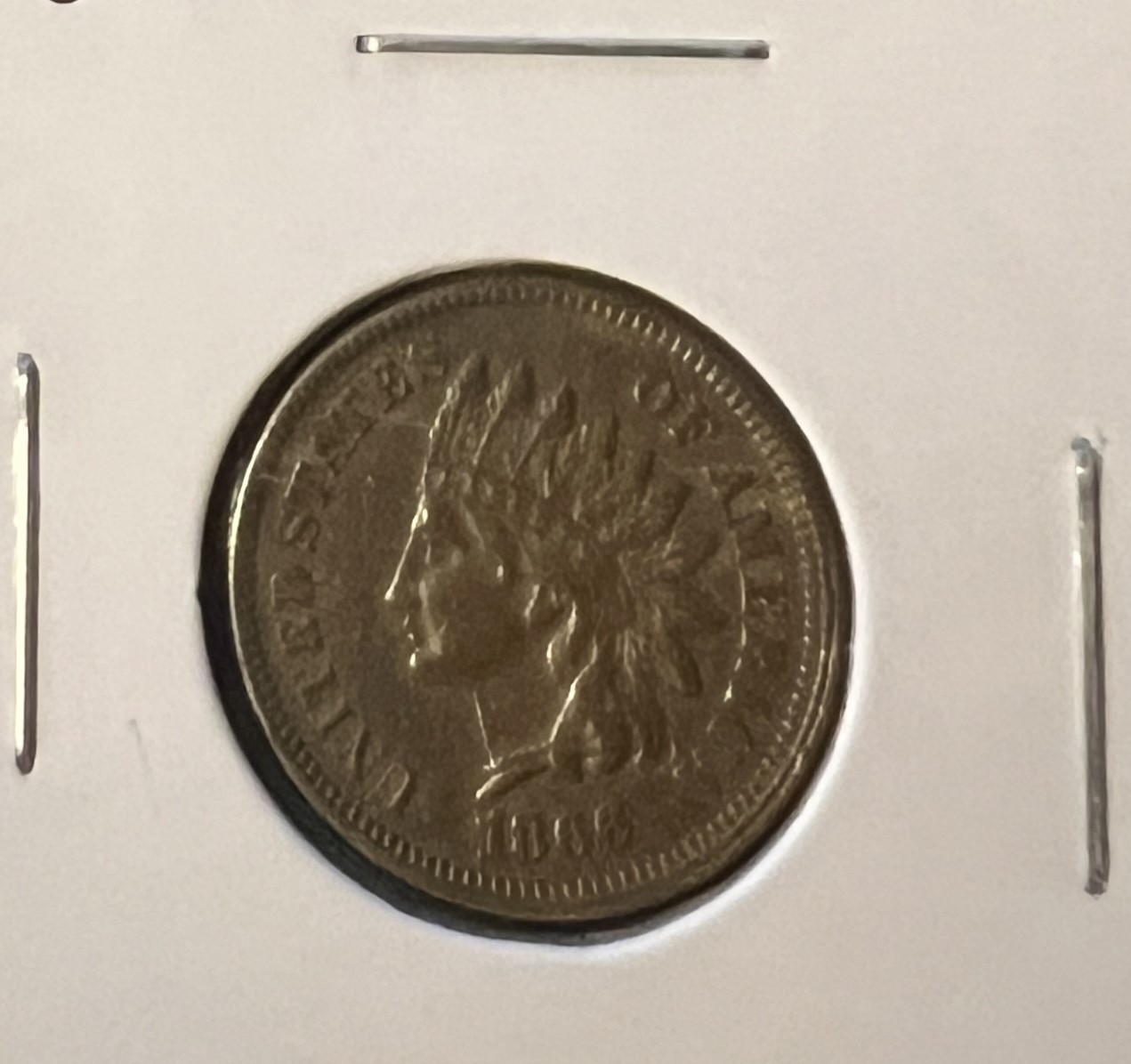 1866 INDIAN HEAD CENT GRADES ALMOST UNCIRCULATED  ACTUAL COIN #10618