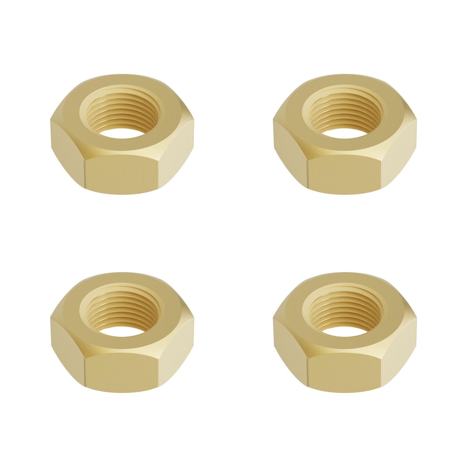 4PCS M16-2 Brass Hex Nuts Metric Coarse Thread Hexagon NutISO 4032 Class 4.8