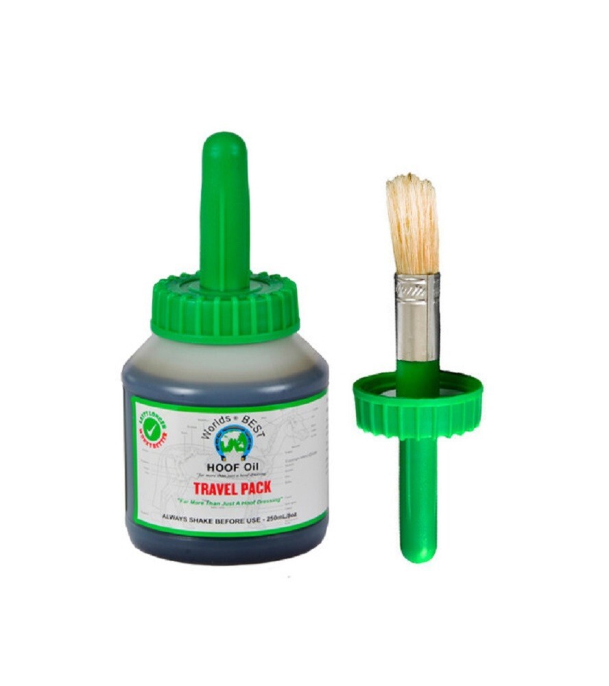 Travel size WORLD'S BEST HOOF OIL 8 oz. with Applicator Healthy horse hooves