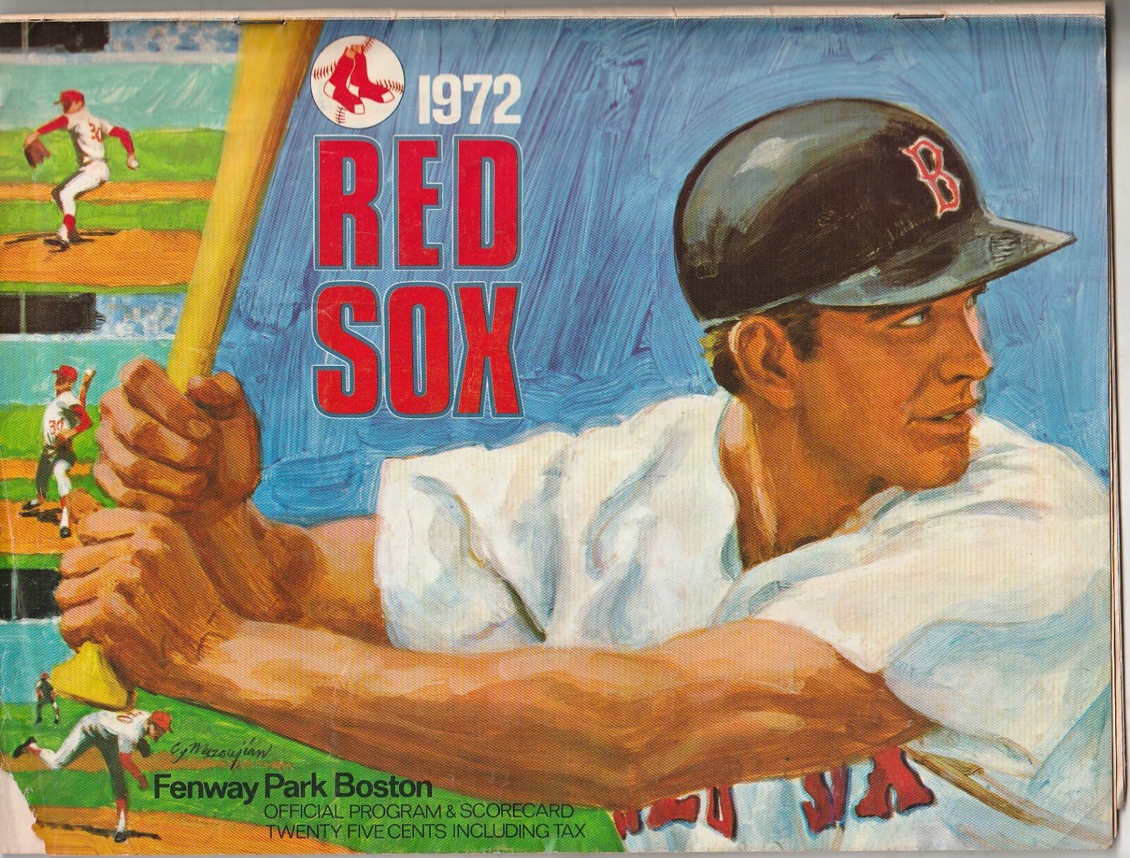 1972 Boston Red Sox vs Milwaukee Brewers Baseball Program---Yaz---Fisk---Evans
