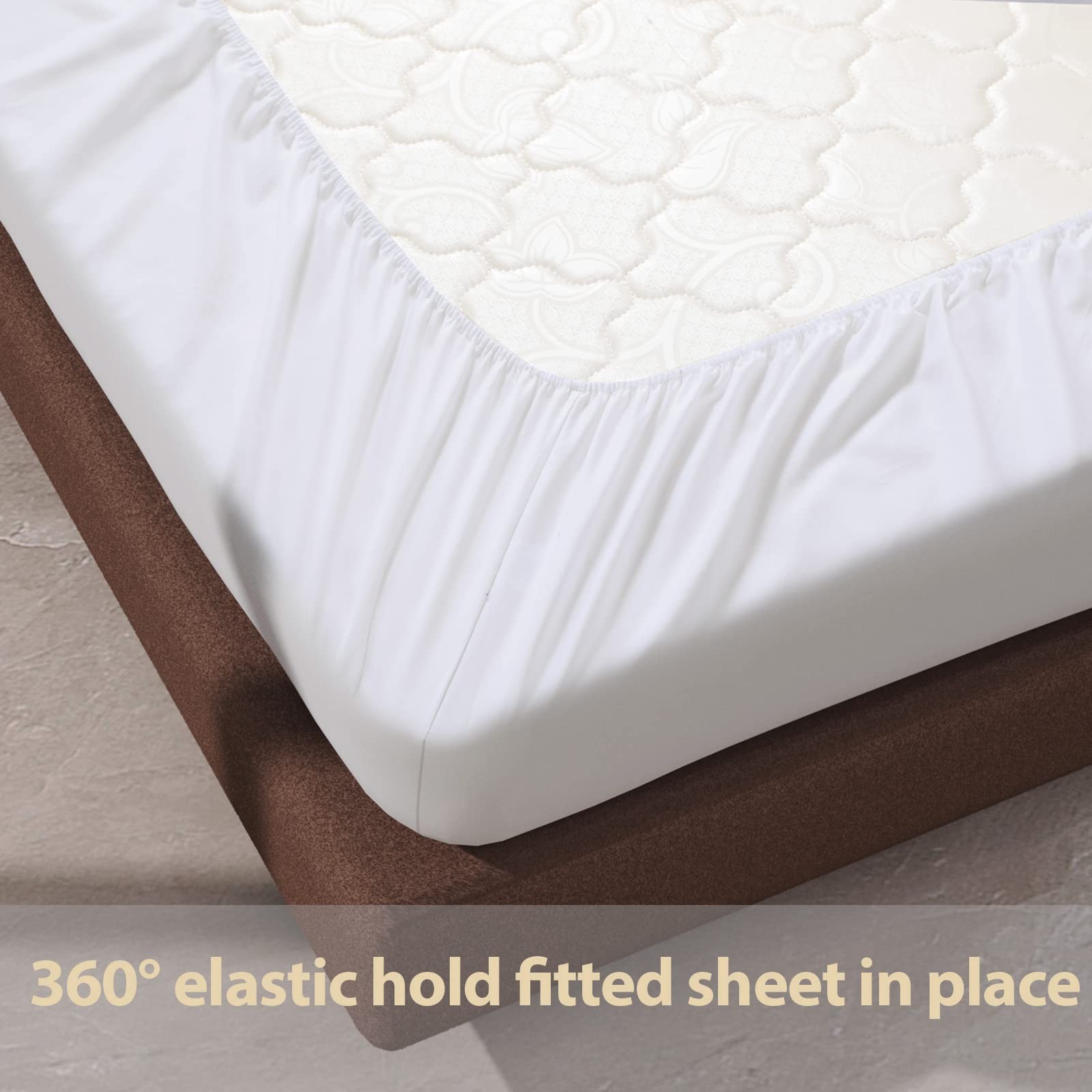 100 Egyptian Cotton Fitted Sheet Full Size White, 600 Thread Count, 8-16 Deep...