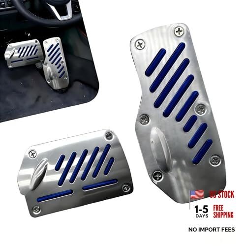 Non-Slip Car Pedal Covers, Premium Aluminum Alloy Automatic 2 PCS Blue