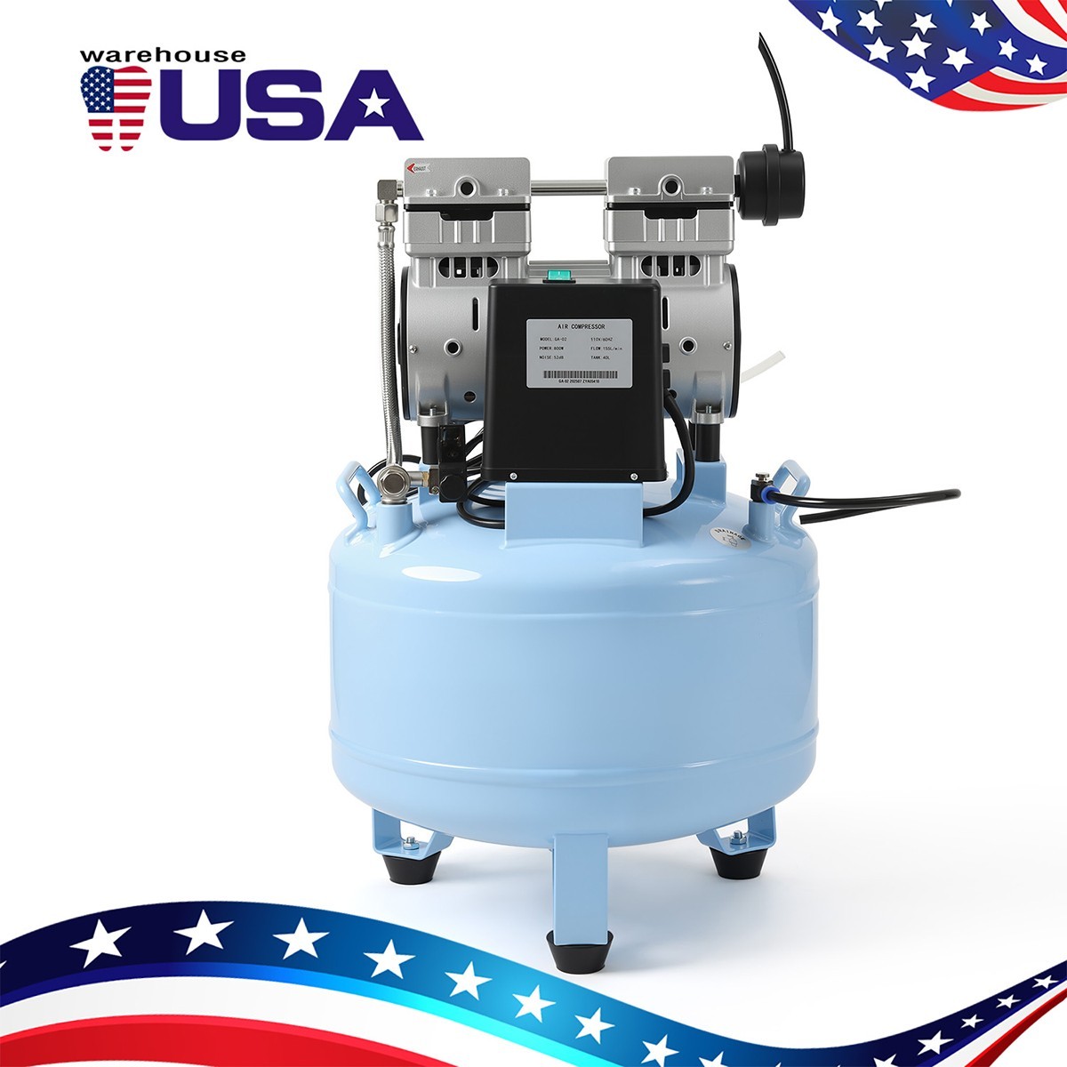 800W Portable 40L Dental Oilless Air Compressor GA02 for Dental Unit Chiar