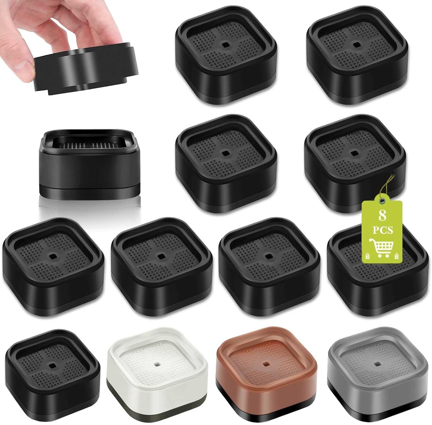 8 Pack Furniture Risers 1 or 2 Inch, Adjustable Bed Risers Heavy Duty For Table