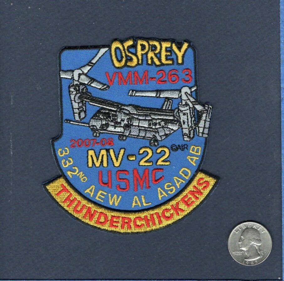 VMM-263 THUNDER CHICKENS 2007 2008 332 AEW DET USMC MV-22 OSPREY Squadron Patch